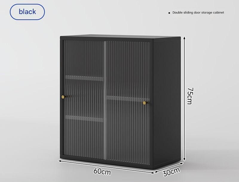 Negro (armario de almacenamiento con puerta corredera doble)