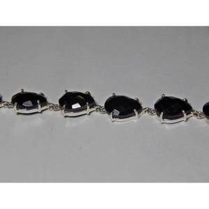Handmade 925 Sterling Silver <b>Bracelet</b> with Black Onyx <b>Gemstone</b> Fashionable Silver Jewelry Bangle Gift - Product Image 4