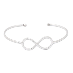 Wholesale Infinity Symbol 925 Sterling Silver Cuff <b>Bracelet</b> Adjustable Handmade Silver Bangle Gift for Women Fashion Jewelry - Product Image 1