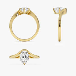 Designer Oval Cut Lab Grown Diamond Setting Engagement Ring 1.00 Ctw E-F Color VS Clarity 14K Gold IGI Certified For Women - Product Image 4