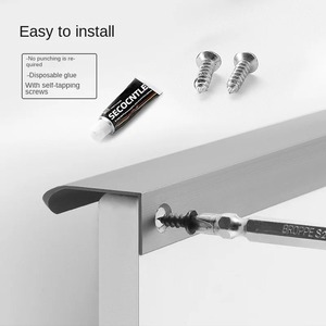Tiradores de perfil de aleación de aluminio para gabinetes de cocina, sin perforación, ocultos, tipo borde para empujar - Product Image 4