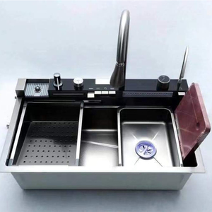 Technologie en ligne Support pratique Durable Fait à la main Carré Cascade Évier de <span class=keywords><strong>cuisine</strong></span> SUS Undermount Bol unique Quatre Facile à <span class=keywords><strong>nettoyer</strong></span> - Product Image 1