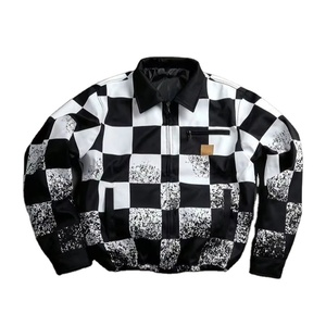 Men's Casual Autumn Hooded Varsity <b>Jacket</b> Stand Collar Zipper Front Coated Woven Fabric Windproof Breathable Solid Color OEM - Product Image 1