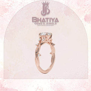 Coussin Cut 1-3 CT Center Stone Lab Grown Diamond Azalea Twist Diamond Ring Une danse gracieuse de l'éclat et du style pour le non-sexe - Product Image 4