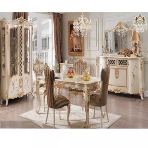 Classy Look Hand Carved Dining Room Furniture Modern Polish 4 Seater Dining <b>Table</b> Set Luxury and Sleek Design Dining <b>Table</b> Set - Product Image 1