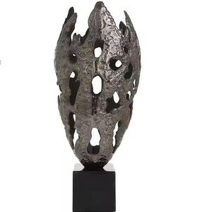 Suspension murale ronde moderne en acier inoxydable avec miroir Art métallique Artisanat en métal Taille personnalisée Art de galets Métal moderne - Product Image 1