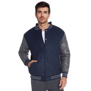 High Quality Men's Varsity Letterman Baseball <b>Jacket</b> with Genuine Leather Sleeves Latest Fashion Design - Product Image 4