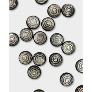 Perles en nacre noire sculptées à l'effigie de fossiles - Product Image 1