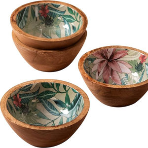 Cuenco impreso de madera de lujo Diseño único con personalización en diseño Utensilios de cocina de madera de color para servir alimentos por HHO - Product Image 6