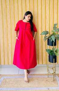 Personnalisé Confortable Femmes Enceintes Robe De Maternité À Manches Longues Lâche Coton Doux Solide Robe Midi Poches Antistatique Ajustement Parfait - Product Image 3