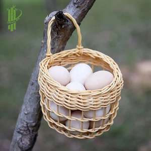 ตะกร้าหวายใส่ไข่ผลไม้สำหรับจัดเก็บในครัว ตะกร้าเก็บของติดผนังแบบสาน สีสันปรับแต่งได้ ใช้ได้ทั้งภายในและภายนอกบ้าน - Product Image 3