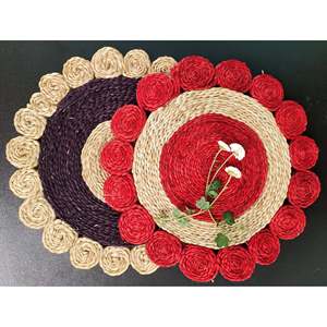 Durable 12 Inch <b>Jute</b> Table Mats Set of 2 by Mukherjee Handicrafts for Protecting Your Table - Product Image 4
