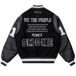 Best Supplier Bulk Quantity Men's Varsity Jacket Professionally Manufactured Street Style <b>Canvas</b> Stand Collar Front Waterproof - Product Image 6