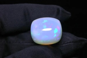 Rare Natural Welo Ethiopian Opal Cushion Cabochon 21.00 CT <b>Rainbow</b> Fire Third Party Certified for Jewelry Making - Product Image 2