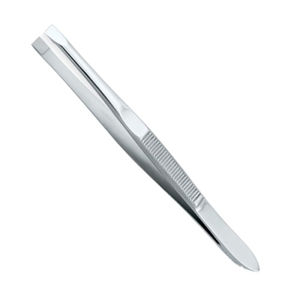 Pinces à cils en acier inoxydable avec logo personnalisé, pinces à cils pointues et inclinées en acier inoxydable, outils d'extension de cils pour le maquillage - Product Image 1