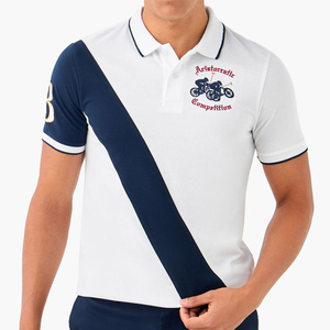 Camiseta Polo bordada de verano para hombre informal de negocios, camisa transpirable con solapa suelta de patrón sólido, Etiqueta Privada - Product Image 1