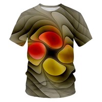 Nouveaux T-shirts Décontractés Imprimés Tendance Personnalité Loisirs Col Rond Manches Courtes Hauts Mode Été 100% Coton Respirant Léger