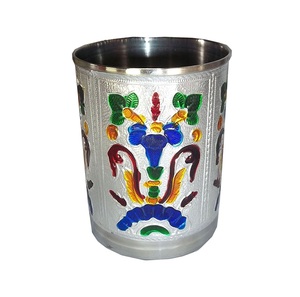 Vidrio impreso esmaltado de acero inoxidable mejor diseño flor diseño impreso vaso para beber para uso en artículos de fiesta - Product Image 4