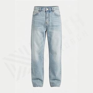 กางเกงยีนส์เดนิมทรงหลวมสไตล์วินเทจลายทางสามแถบสำหรับผู้ชาย คุณภาพสูง ทนทาน สีสั่งทำได้ ขายส่ง - Product Image 1