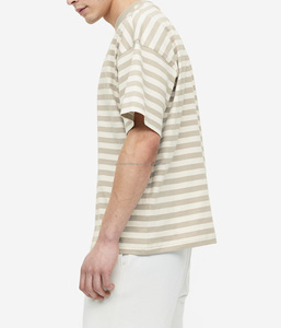 T-shirt en coton lourd pour hommes Super lourd 300gsm épais surdimensionné T-shirt à épaules tombantes T-shirt à col rond Boxy Fit - Product Image 2