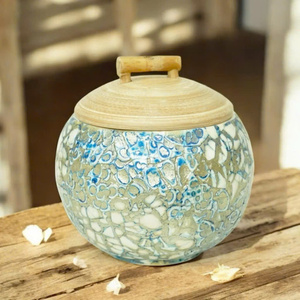Pot en bambou, bambou tressé, thé avec couvercle, incrustation de nacre de coquille d'œuf pour la décoration, le rangement, les bonbons, les aliments secs, la décoration de la maison, Luna Nouvel An - Product Image 2