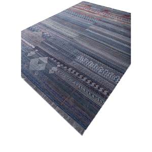 Tapis géométrique bleu Freedom Manchaha en laine et soie de bambou noué à la main pour la décoration de la maison et du salon - Les-8235 Jaipur Rugs US - Product Image 2