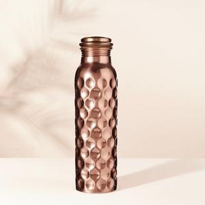 High Quality Eco-Friendly Hammered Design Copper <b>Water</b> <b>Bottle</b> Airtight Silicon-Sealed Lid Trending Accessory <b>Metal</b> - Product Image 1
