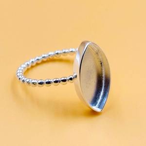 Marquise lunette bague réglage 925 en argent Sterling Base vierge pour résine lait maternel Cabochon bricolage souvenir fabrication de bijoux fournitures - Product Image 2