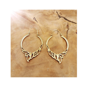 Boucles d'oreilles créoles hexagonales en laiton pour femmes et filles pour la fête et l'usure quotidienne qualité admirable - Product Image 5