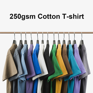 Camiseta lisa de algodón con estampado personalizado de 250GSM, ropa de calle de verano con manga corta de gran tamaño, lienzo de algodón 100%, suministro ODM - Product Image 6
