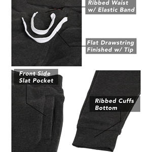 กางเกงวอร์มเอวสูงของผู้ชายกางเกงกีฬาลำลองผ้าฟลีซผ้าคอตตอนทรงโอเวอร์ไซส์ออกแบบได้ตามต้องการ - Product Image 4