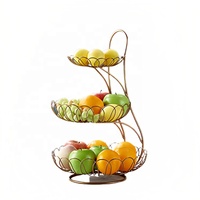 Paniers de fruits en métal multi-usage à trois niveaux Vaisselle de stockage de décoration intérieure durable Option incontournable