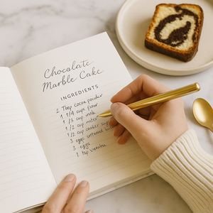 LABON大理石ハードカバーレシピジャーナルA5ゴールドホイルパーソナライズされたブランククックブックお気に入りの家族向けレシピノート - Product Image 5