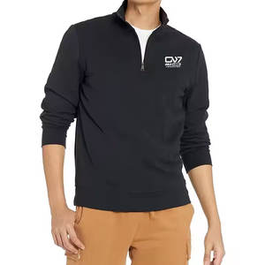 Top qualité respirant hommes sweat tenue décontracté pull coton hommes demi Zipp basiques coton mélangé sweat - Product Image 4