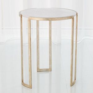 Table d'appoint ronde en laiton texturé, support latéral en métal moderne et artistique pour des espaces de décoration intérieure élégants - Product Image 1