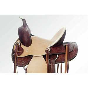 อานม้าหนังแท้ดีลักซ์ | ความสบายในการขับขี่แบบตะวันตกการออกแบบเย็บด้วยมือ | เหมาะสำหรับเส้นทางการแสดงและการแข่งแบบบาร์เรล - Product Image 2