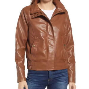 Veste en cuir véritable pour femme adaptée à tous les modèles, offrant un mélange parfait de fonctions de mode et une tenue confortable au quotidien - Product Image 4