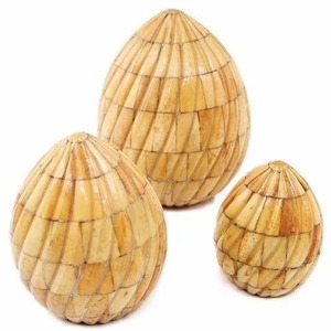 Ensemble de boules décoratives faites à la main en os naturel, pour la décoration de table et les objets d'art décoratifs pour la maison et le bureau - Product Image 1