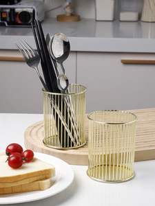 ที่ใส่ช้อนส้อมโลหะขัดเงาทองดีไซน์ทันสมัยปรับขนาดได้ตามต้องการ - Product Image 4