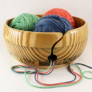 Grand bol en fil de bois au design unique Support de rangement pour tricoteurs le plus vendu Porte-aiguille et fil brun foncé léger fait à la main - Product Image 3