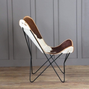 Chaise papillon en cuir cuir de vache, cheveux sur cuir, chaise papillon de salon, cadeau pour lui, cadeau pour son Couple - Product Image 3
