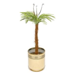 Jardinière en acier inoxydable avec pot de finition dorée Conteneur de fleurs décoratif moderne en métal pour usage intérieur et extérieur - Product Image 3