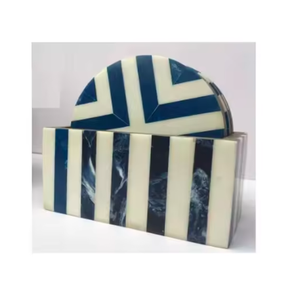 Posavasos de lujo con incrustaciones de hueso de alta calidad con soporte, posavasos seguros para alimentos para servir bebidas, decoración del hogar, artesanías artísticas - Product Image 6