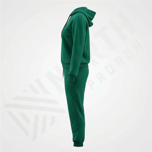 Custom Logo <b>Embroidery</b> Printing Women Pullover Jogger <b>Set</b> Two Piece Solid Casual 100% Cotton Fleece Tracksuit Sweatsuit <b>Sets</b> - Product Image 3