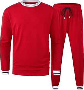 Men's <b>Winter</b> Solid Two-Piece Sportswear Long-Sleeved Pullover Sweatpants Jogger Sets Regular Fit Sweatshirt Sweatpants Set - Product Image 5