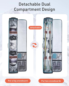 Custom <b>Travel</b> Rolling Double Ski & Snowboard <b>Bag</b> <b>with</b> <b>Wheels</b> Padded Waterproof Polyester Professional Men's Outdoor Use - Product Image 5