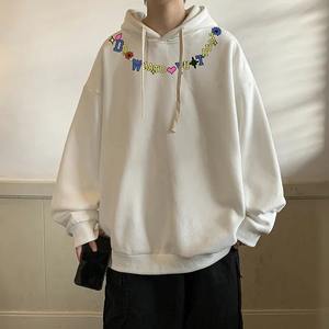 Jersey holgado de tendencia de otoño, sudadera informal de manga larga con capucha, estampado de letras coloridas, moda de calle americana para hombres - Product Image 2