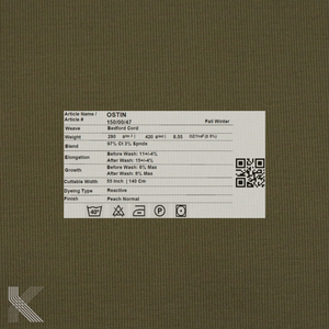 Durable 97% Cotton 3% Spandex Stretch Twill Fabric Breathable and <b>Washed</b> for Trousers Shorts Jackets <b>Bags</b> - Product Image 4