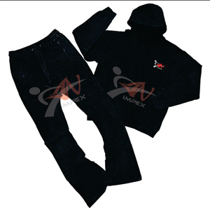 Ensemble survêtement personnalisé 400 Gsm avec jogging baggy délavé à l'acide et sweat à capuche, survêtement évasé pour hommes - Product Image 4