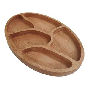 ถาดเสิร์ฟไม้ 5 ช่อง ทำมือ สำหรับใช้ในบ้านและครัว เหมาะสำหรับเสิร์ฟผลไม้อบแห้งและของว่าง ถาดตกแต่งโต๊ะสำหรับเดือนรอมฎอน - Product Image 2